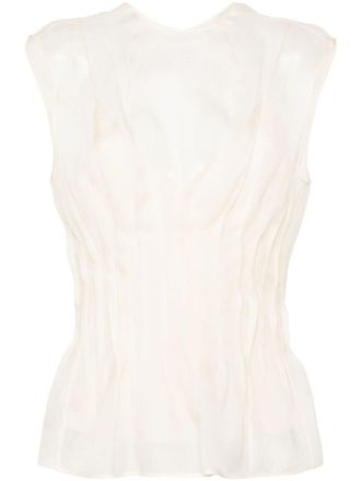 Khaite Westin semi-sheer silk blouse - Neutrals