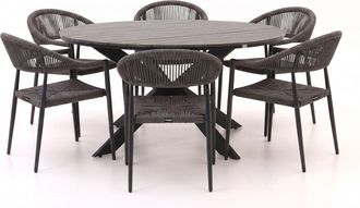 Manifesto Furniture Manifesto Belpasso/Fidenza &oslash;149cm dining tuinset 7-delig stapelbaar