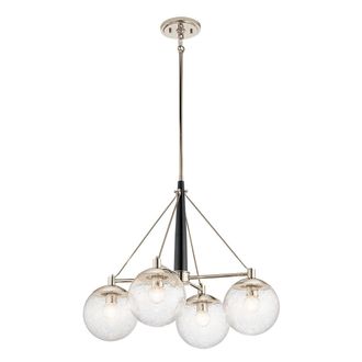 Netlighting Kichler Marilyn 4 Light Chandelier Polished Nickel in Grey