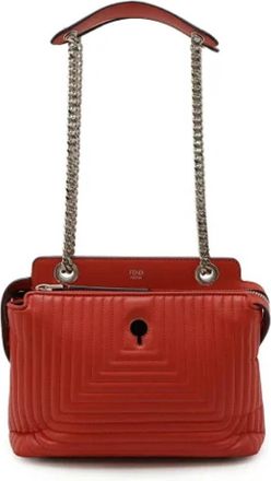 Fendi Pre-owned Leather fendi-bags - Dames - Vintage Schoudertas - Rood - ONE Size - Leer - Vintage