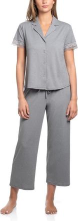 In Bloom by Jonquil Sevilla Short Sleeve Pajama Set in Heather Gray at Nordstrom, Size X-Large
