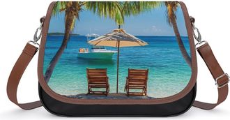 Generic Tropical Vacation at The Beach Crossbody Bags for Women Shoulder Messenger Bag Purse Handbags