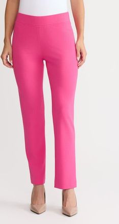 Ming Wang Stretch Deco Crepe Straight-Leg Pants in Carmine Rose at Nordstrom, Size X-Large P