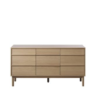 DRAWER Aparador de 3 puertas y 1 caj&oacute;n de madera L140cm - Madera clara