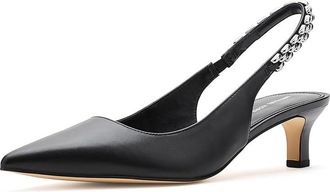Michael Kors Marcia Kitten Sling Pumps Womens Shoes Black : 9.5 M, Leather