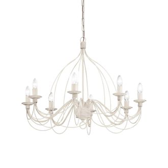 Netlighting Corte 8 Light Chandelier Antique White Finish E14