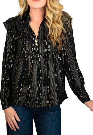 Sail to Sable Ruffle Front Top