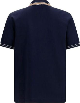 Ferragamo Mens Blue Cotton Polo Shirt