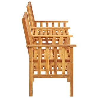 Berkfield Home Durable Garden Chairs with Tea Table 159x61x92 cm Solid Acacia Wood in Brown | Size: 159 x 61 x 92 cm