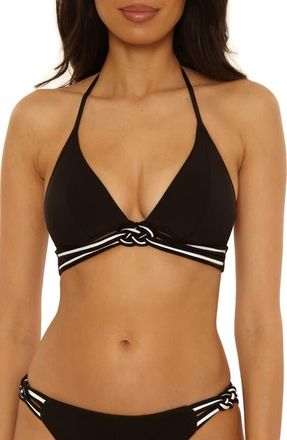 Trina Turk Triumph Triangle Bikini Top in Black at Nordstrom, Size 14