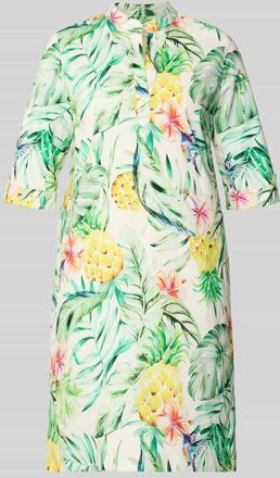 robe l&eacute;g&egrave;re Hemdblusenkleid mit Tunikakragen in Gruen, Gr&ouml;&szlig;e 36