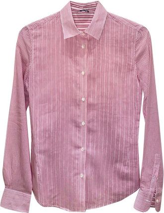 Loro Piana Pink Striped Silk Cotton Shirt Size 38