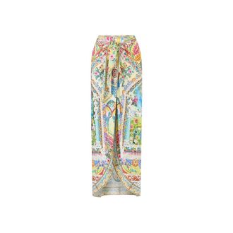 Camilla Lange Sarong met Lagen - Dames - Badkleding - Veelkleurig - Maat: S/M Zijde