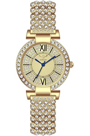 Invicta Wildflower 69061 Dameshorloge - Quartz Uurwerk - Metaal met Gouden Wijzerplaat - 34 mm