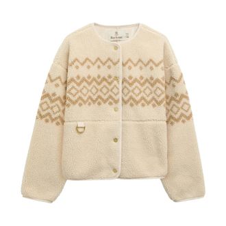 Barbour Ferrisdale Fair Isle Fleece - Dames - Sport - Beige - Maat: M Fleece
