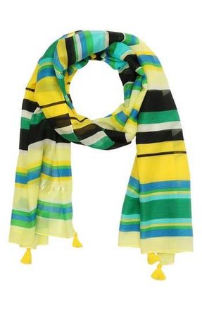 Kate Spade New York sunny stripe cotton & silk oblong scarf in Chrysanthemum at Nordstrom Rack