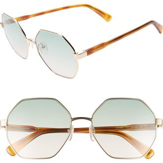 Longchamp Le Pliage 57mm Gradient Octagonal Sunglasses in Deep Gold at Nordstrom Rack