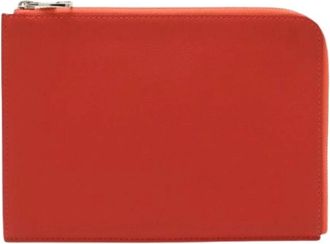 Louis Vuitton Pre-owned Vintage Leather Pochette - Dames - Vintage Clutch - Rood - ONE Size - Leer - Vintage
