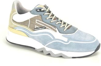 Floris Van Bommel Jeans Blauw+Taupe Runner N. - Heren - Sneakers - Veelkleurig - 45 EU - Schoenen