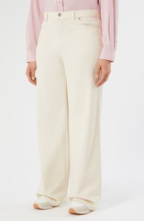 Marina Rinaldi Sport Collection Wide Leg Jeans in Milk at Nordstrom, Size 18W