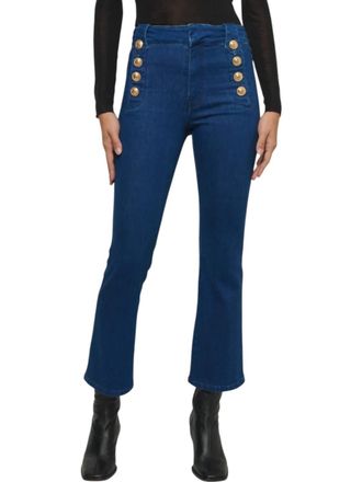 Derek Lam Robertson Crop Flare Jeans In Dark Wash
