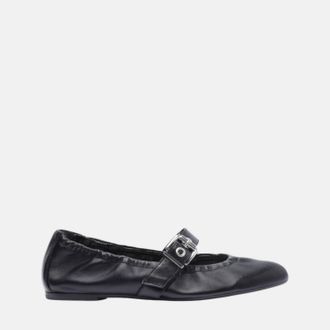 Schutz Womens Calita Nappa Leather Ballet Flat In Black