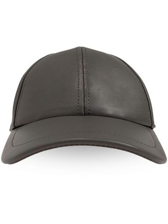 Yves Salomon Cappello da baseball in pelle - Grigio