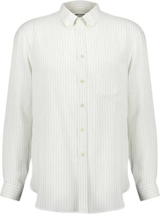 Saint Laurent Heren, Overhemden, Beige, Maat: XL Zijde