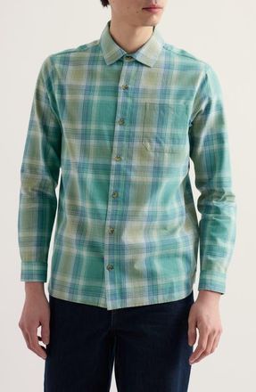 Seasalt Cornwall Goosander Plaid Organic Cotton Button Up Shirt in Pelorus Sardine at Nordstrom, Size Xx-Large