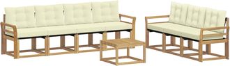 vidaXL Conjunto De Sof&aacute;s De Exterior 8 Uds. Blanco Y Crema Vidaxl