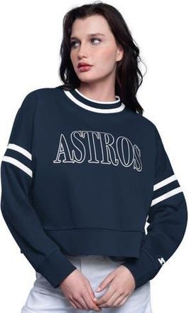 Starter Womens Starter Navy Houston Astros Power Play Cropped Pullover Sweatshirt at Nordstrom, Size Xx-Large