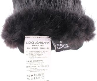 Dolce & Gabbana Beaver Fur and Lambskin Leather Gloves - Black