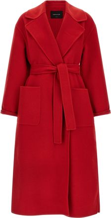 Fabiana Filippi Cashmere Wool Coat Trench E Impermeabili Rosso-Donna