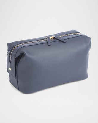 Royce Leather Monogrammed Large Leather Toiletry Bag, Personalized