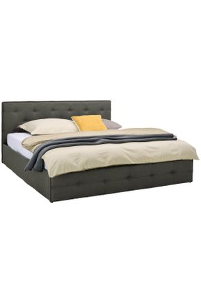 CARRYHOME Polsterbett, Dunkelgrau, Holz, Textil, 180x200 cm, FSC, Schlafzimmer, Betten, Polsterbetten