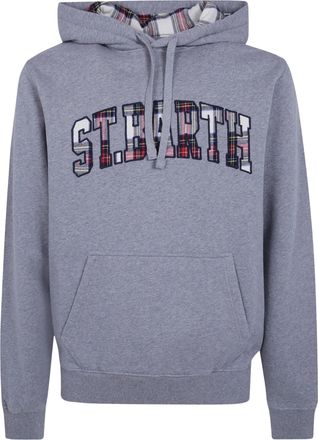 MC2 Saint Barth Tribeca Tartan-Patch Logo-Embroidered Hoodie