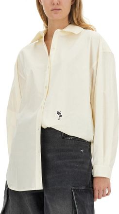 Palm Angels Embroidered Logo Shirt - Ivory