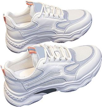 Generic Womens Walking Shoes Trainers with Foot Bed & Non-Slip Sole Barefoot Shoes with Lacing Leisure Mesh Breathable Running Shoes Lightweight Breathable So