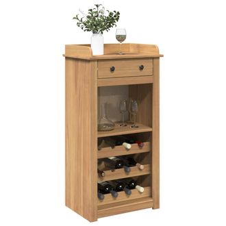 Berkfield Home Wine Cabinet Panama 57x40x111.5 cm Solid Wood Pine in Brown
