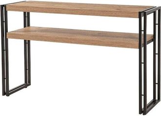 Dmora Consola Dmazzarr, Mesa Multiusos, Gabinete De Soporte, Escritorio De Pasillo, 140x35h80 Cm, Roble Y Negro - Dmora