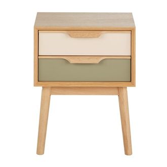 Maisons du monde Mesita de noche de 2 cajones tricolor