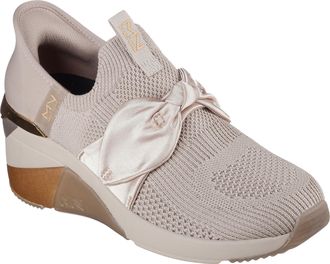 Skechers Womens A Wedge-Enzie Hands Free Slip-ins Sneaker, Taupe, 3.5 UK