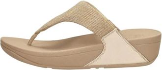 FitFlop Lulu Shimmerlux Teenslippers - Dames - Slippers - Beige - 43 EU - Leer - Schoenen