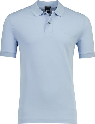 HUGO BOSS Lichtblauw pique poloshirt Boss Black Pallas korte mouwen