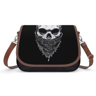 Generic Bandana Skull Womens Crossbody Bag Fashion Shoulder Handbags Message Tote Bag with Adjustable Strap