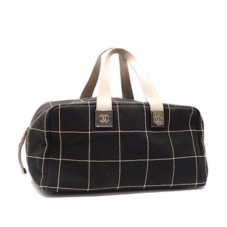 Chanel Black Canvas Boston Bag (Pre-Owned)