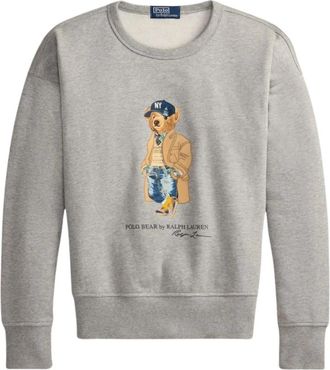 Polo Ralph Lauren NYC Heritage Bear Crewneck Trui - Heren - Sweatshirts - Grijs - XL - Katoen - Hoodies & sweatvesten
