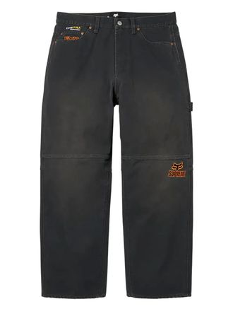 SUPREME x Fox Racing Pantaloni con logo - Nero