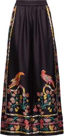 La DoubleJ Flared Silk Palazzo Pants - Dames - Wijde Broeken - Zwart - L - Broeken