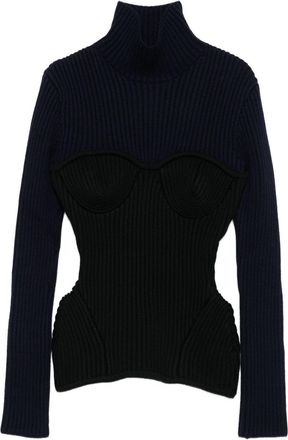 Jean Paul Gaultier Ribbed Knit Turtleneck Top